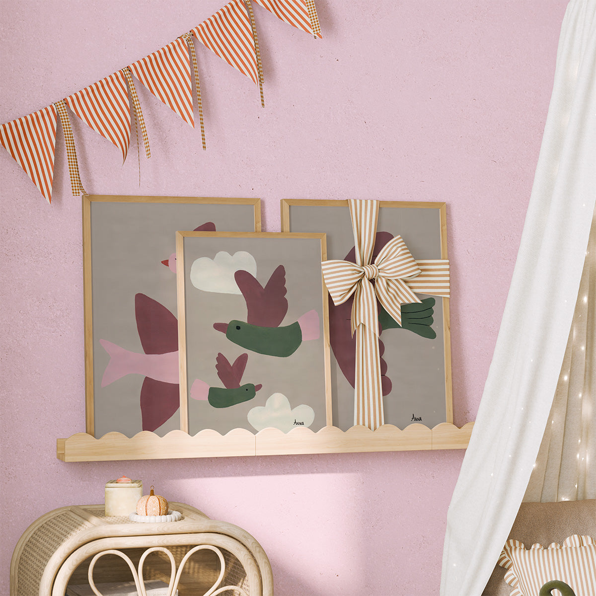 Birds and Clouds Wall print