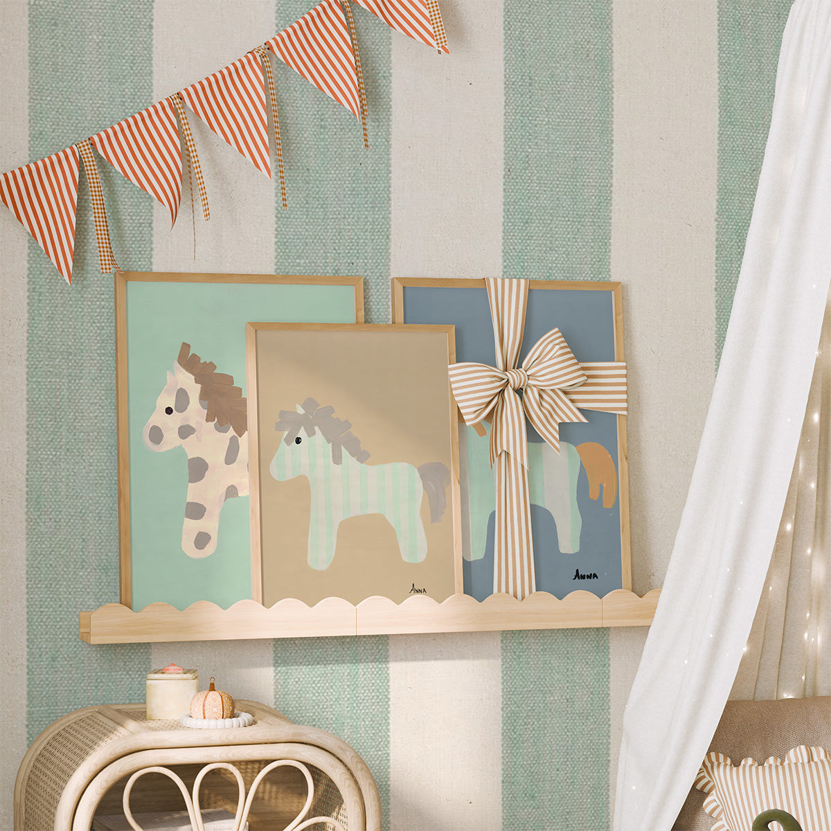 Stripy Horse Wall print