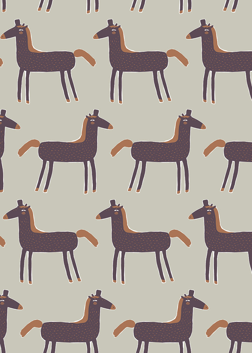 Green Horses Wall Print