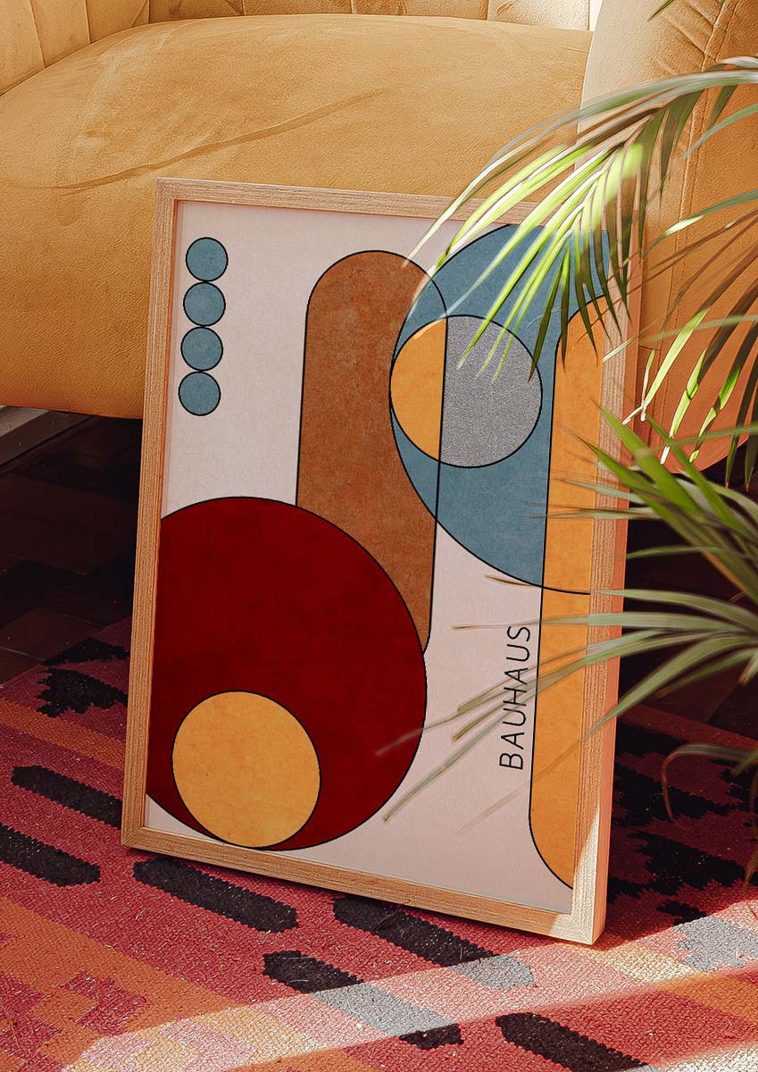 Bauhaus Retro Circle Wall print