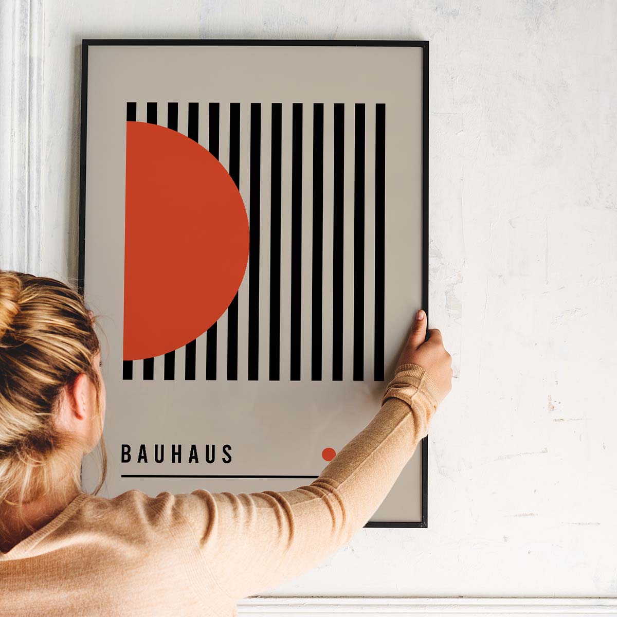 Bauhaus Orange Eclipse Wall print