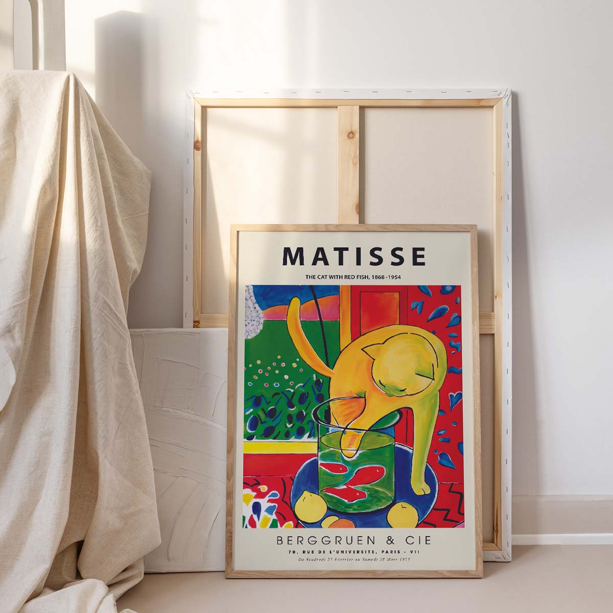 Matisse The cat with red fish Wall print