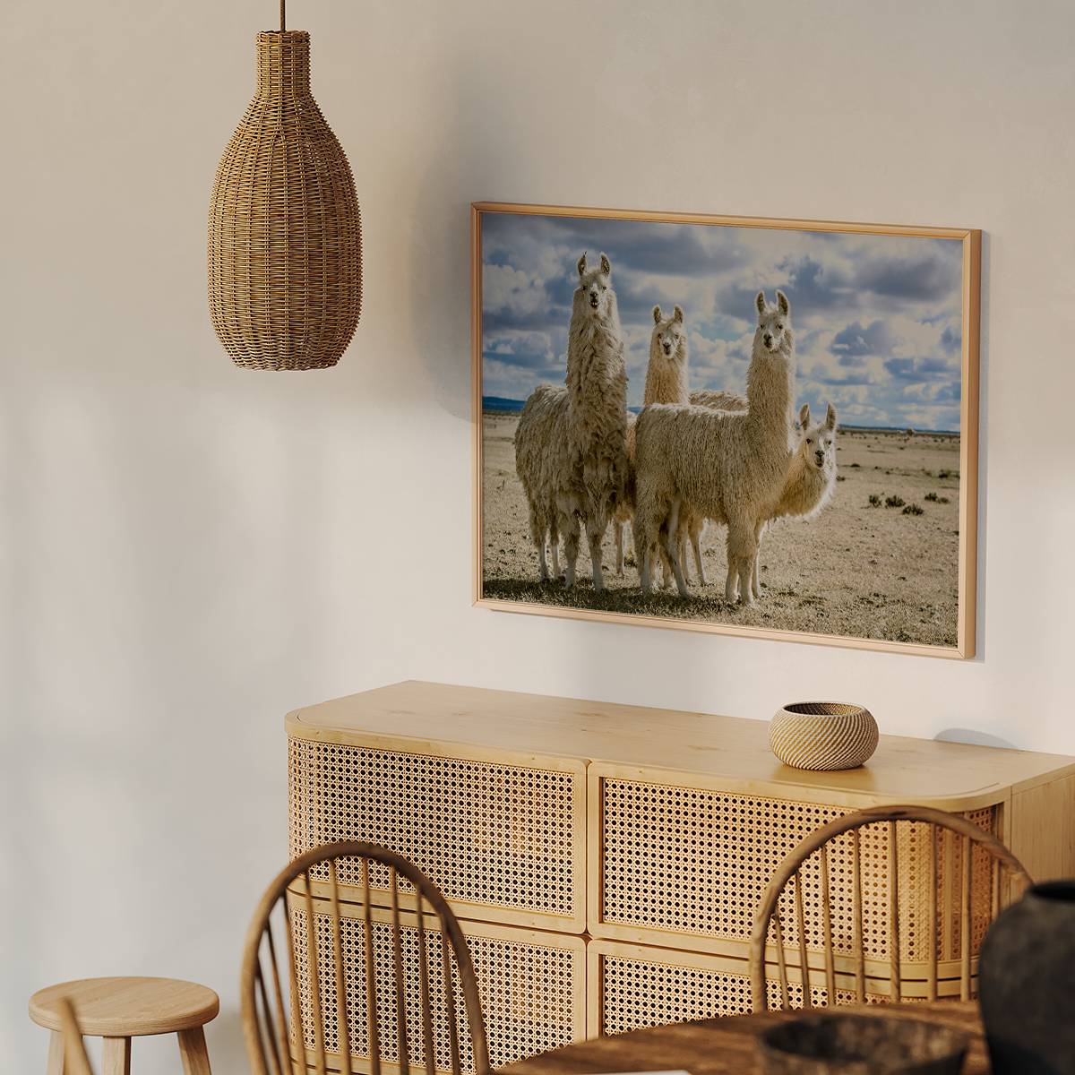 Group of Llamas Wall print