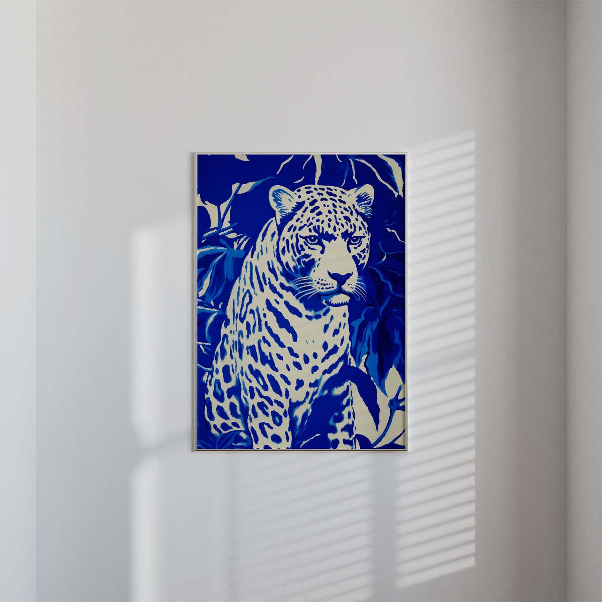 Tiger in Blue Wall print