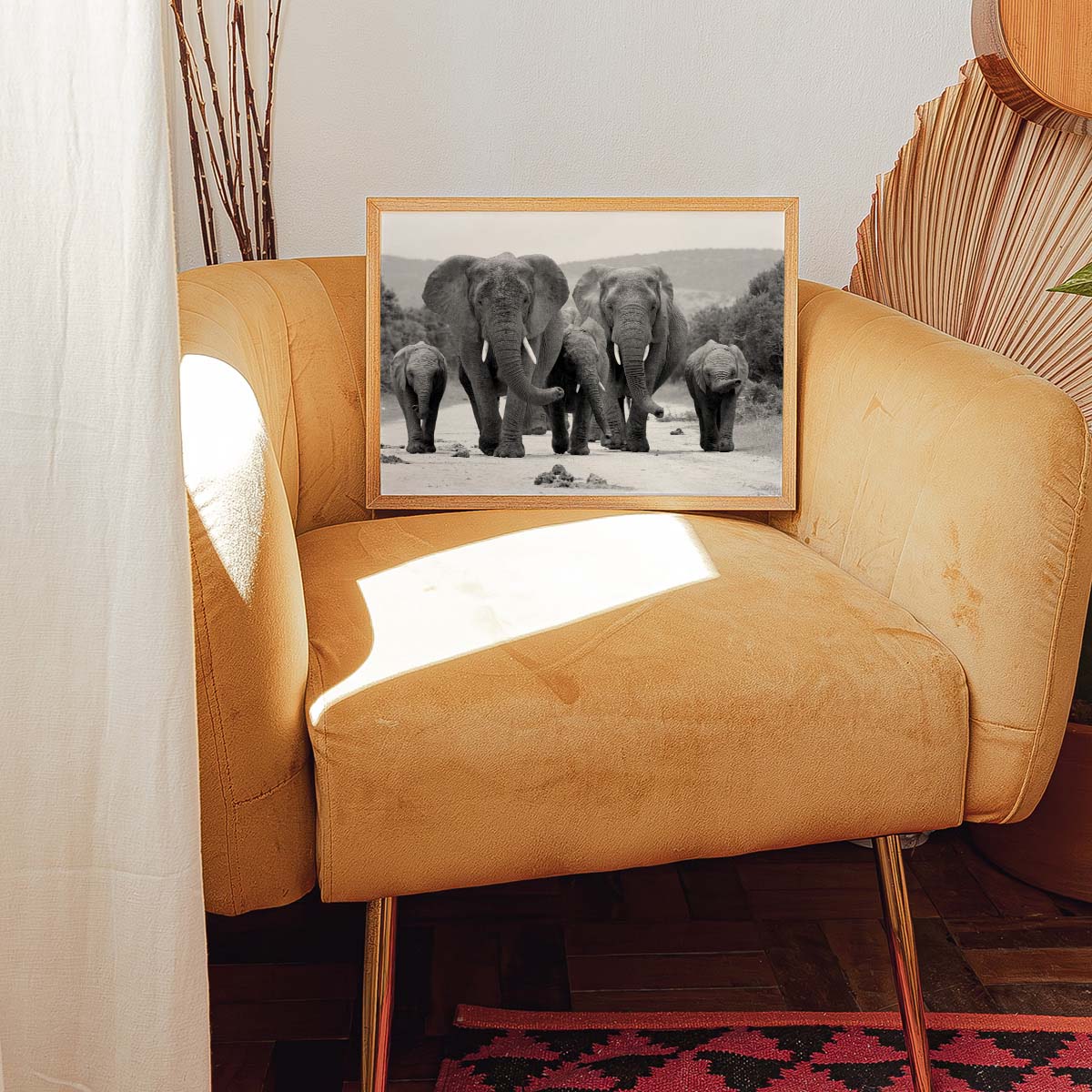 Herd of Elephants Wall print