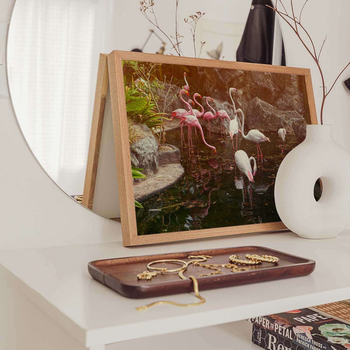 Pink Flamingos Wall print