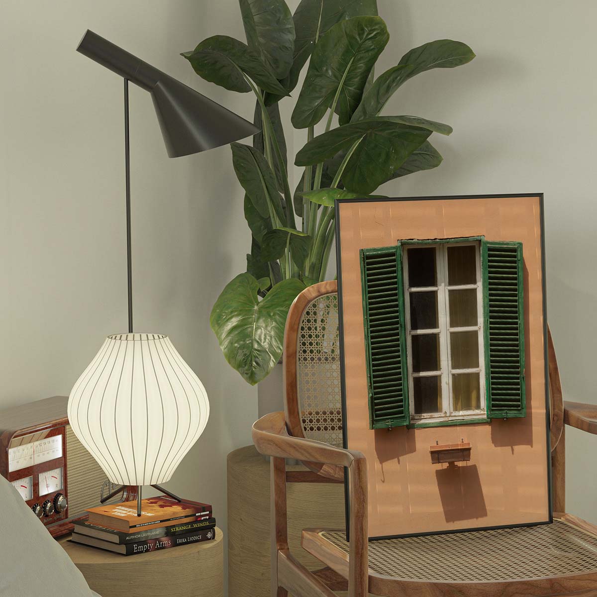 Green Shutter in Italy Wall print