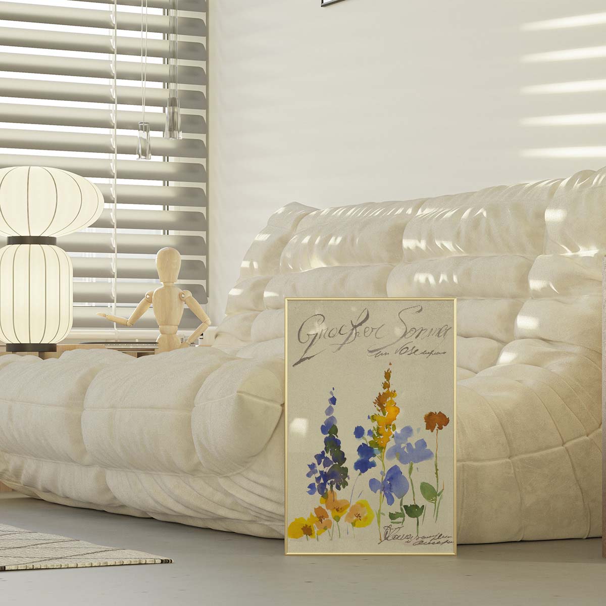 Watercolour Wildflowers Wall print