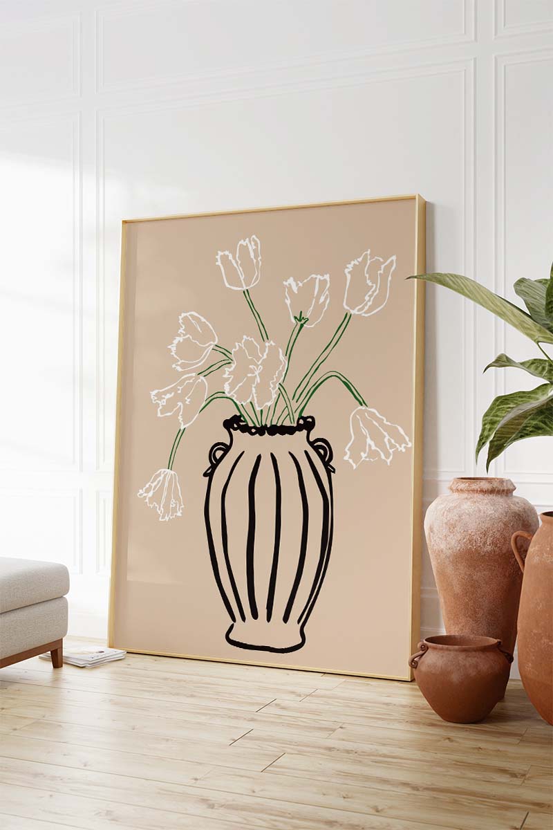 Hand Drawn Floral Wall print