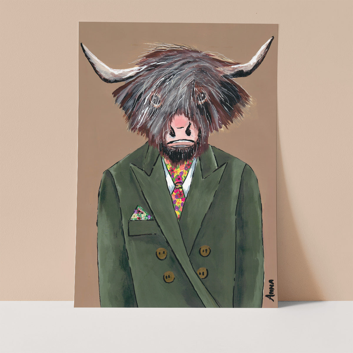 Olive Suit Wall Print