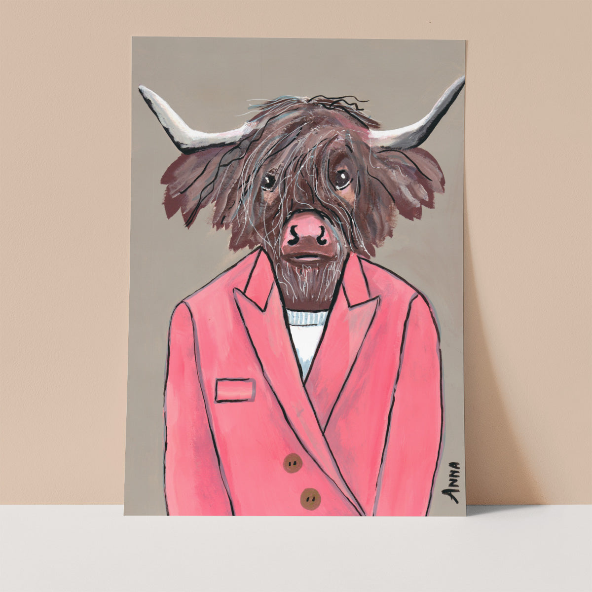 Pink Suit Wall Print