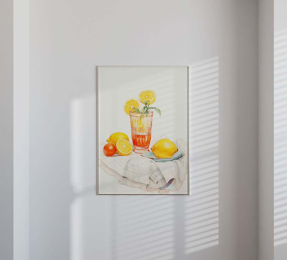 Minimal Glass and fruit Wall print