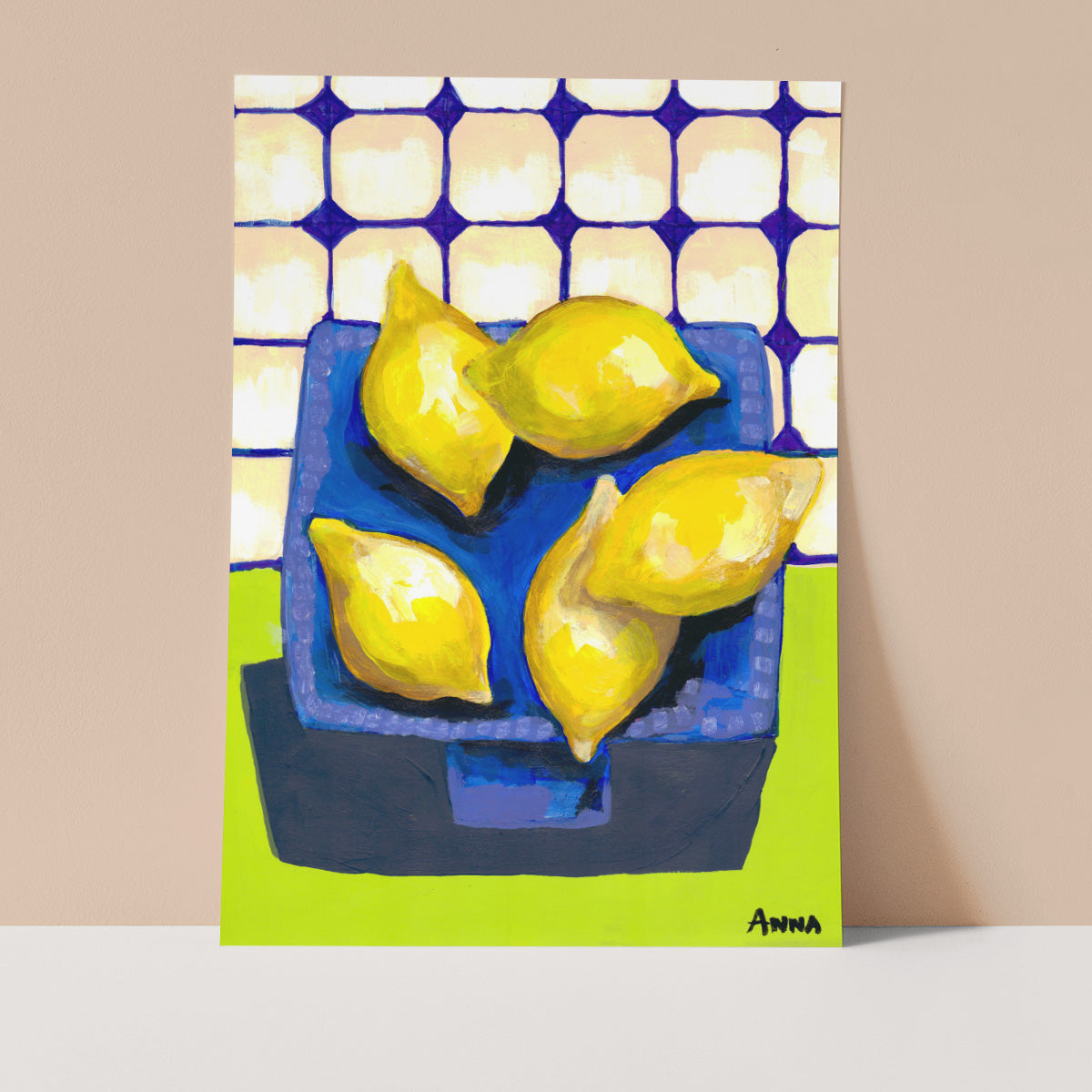 Lemon Blocks Wall print
