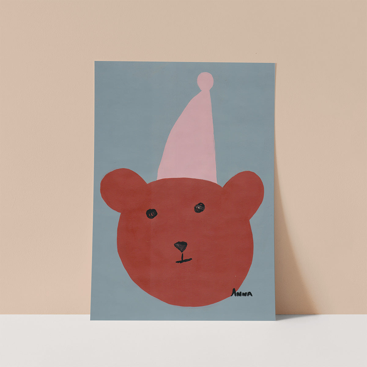 Red bear Wall print