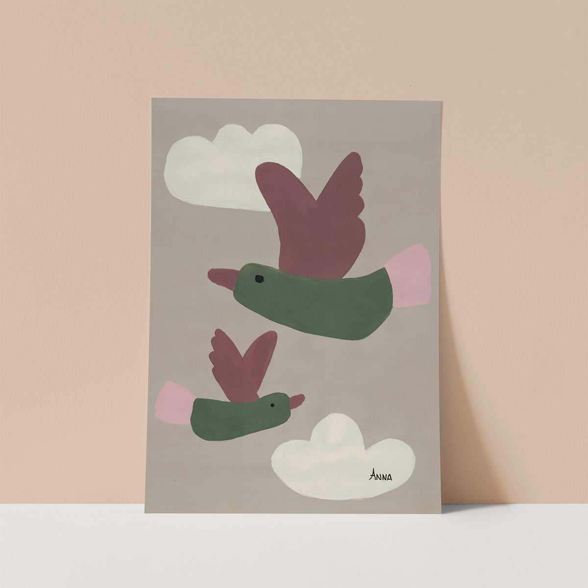 Birds and Clouds Wall print