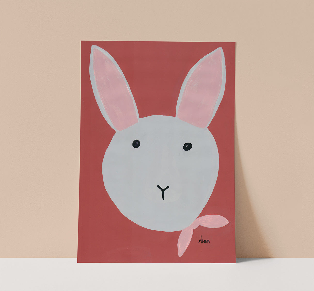 Bunny and Bow Wall print