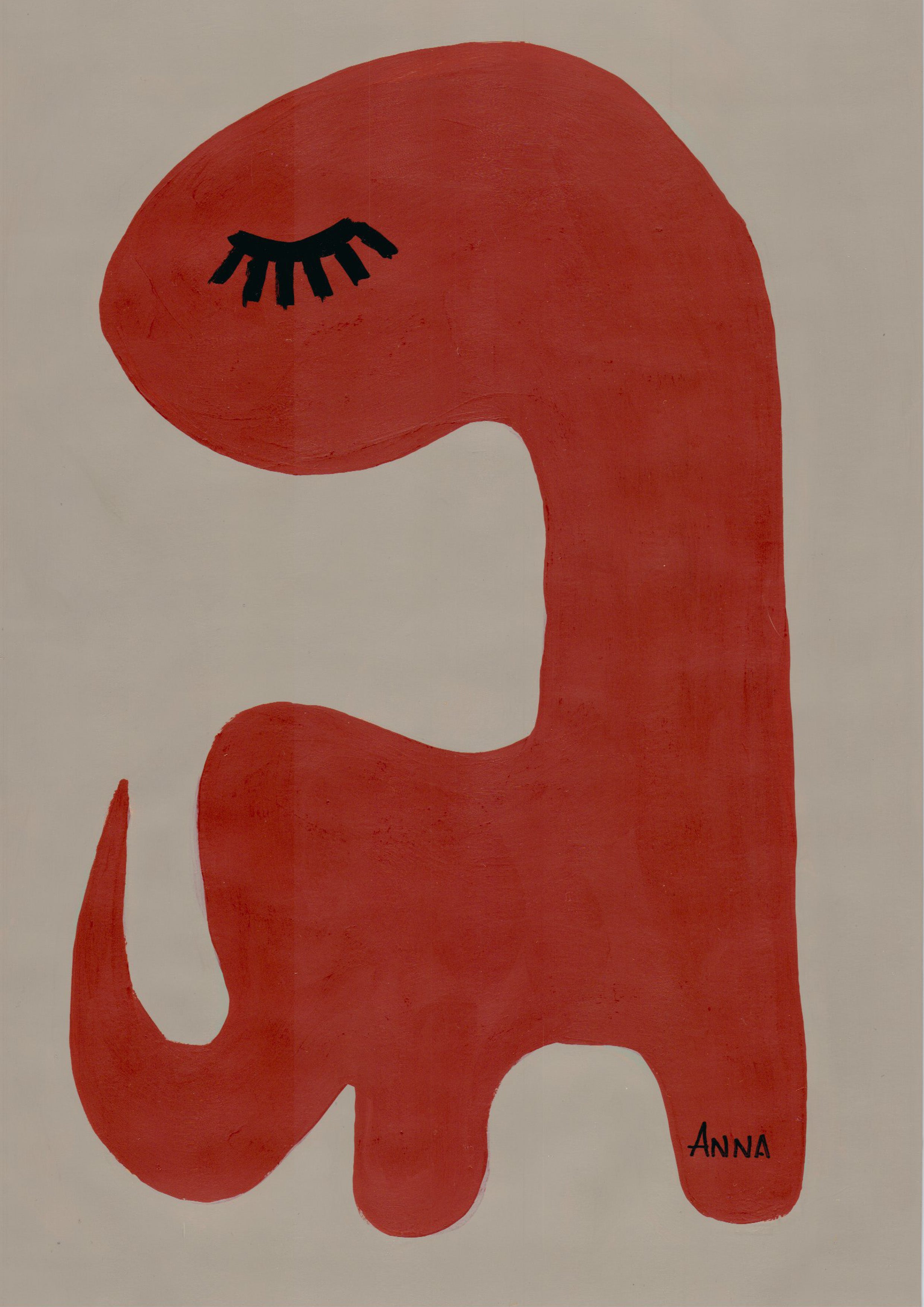 Sleepy Dino Wall print