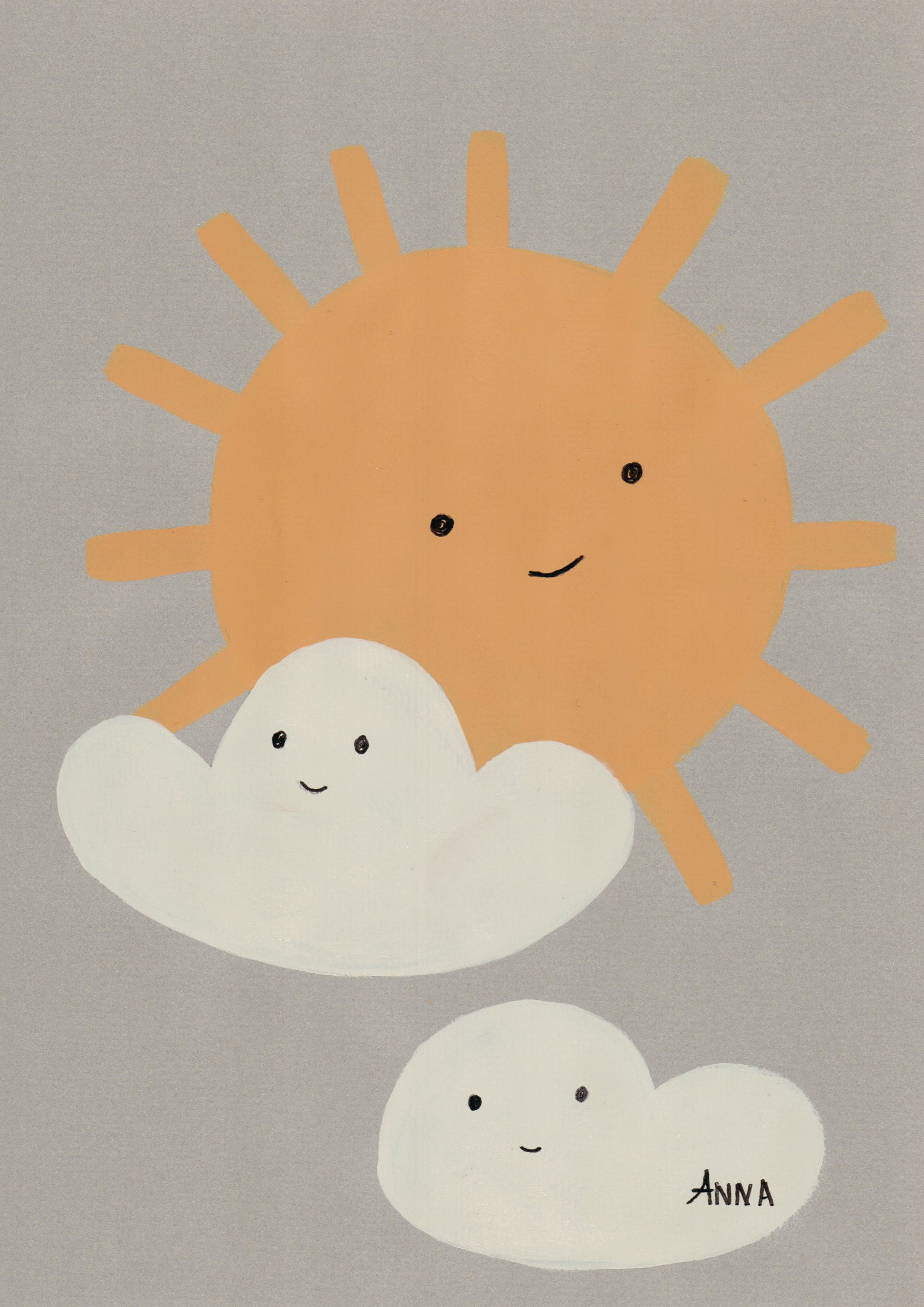 Sun and Clouds Wall print