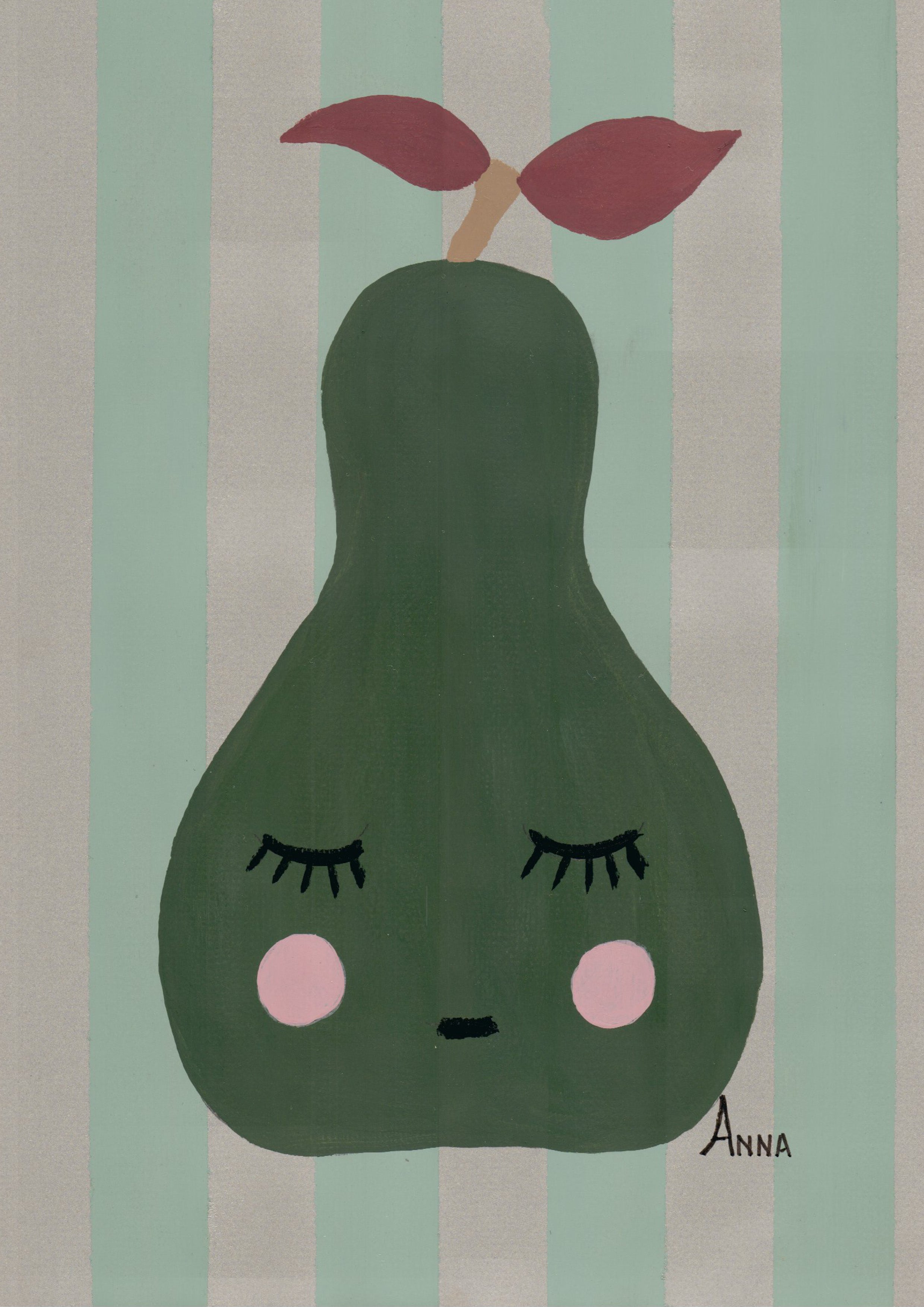 Sleepy Pear Wall print