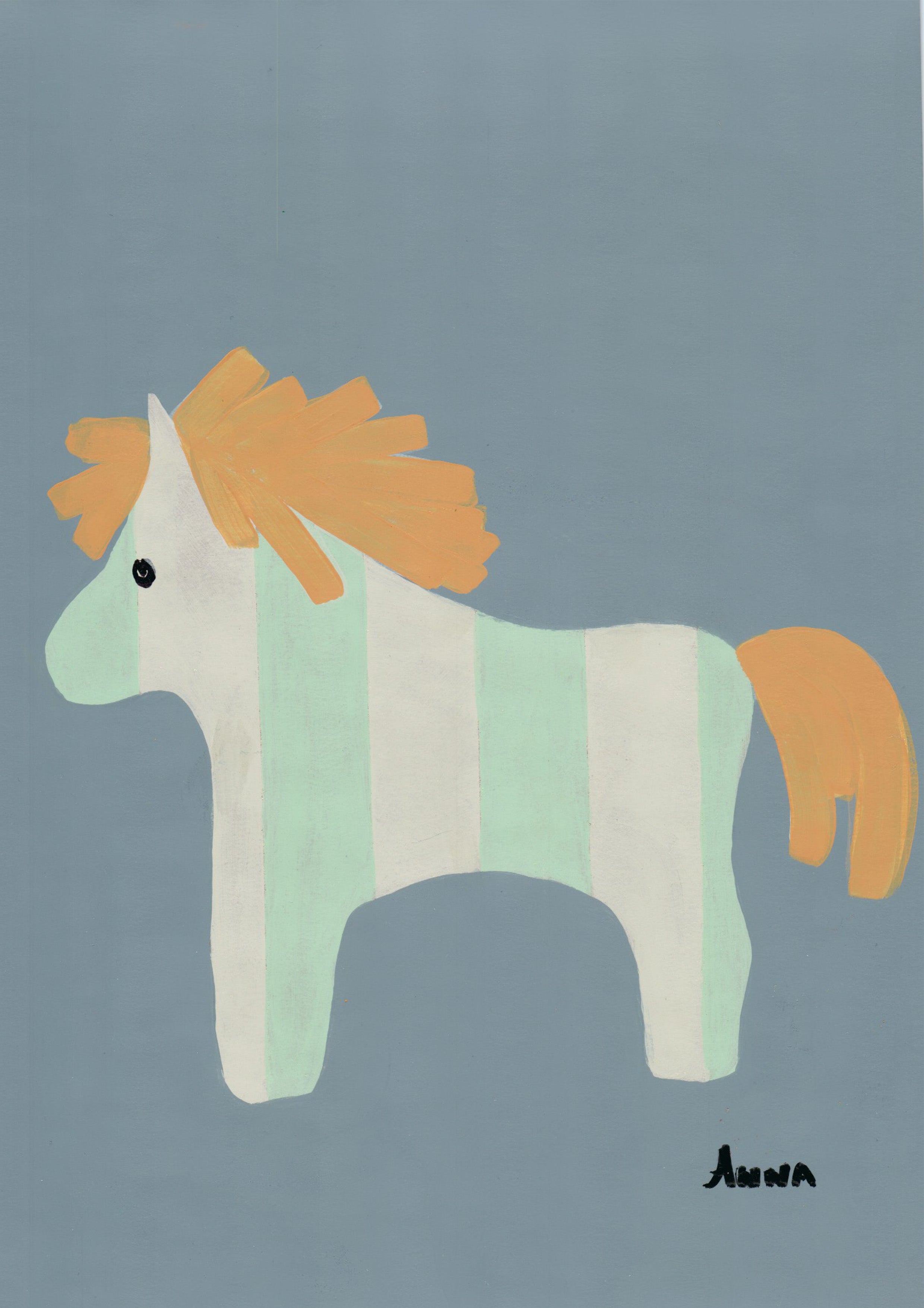 Stripy Horse Wall print