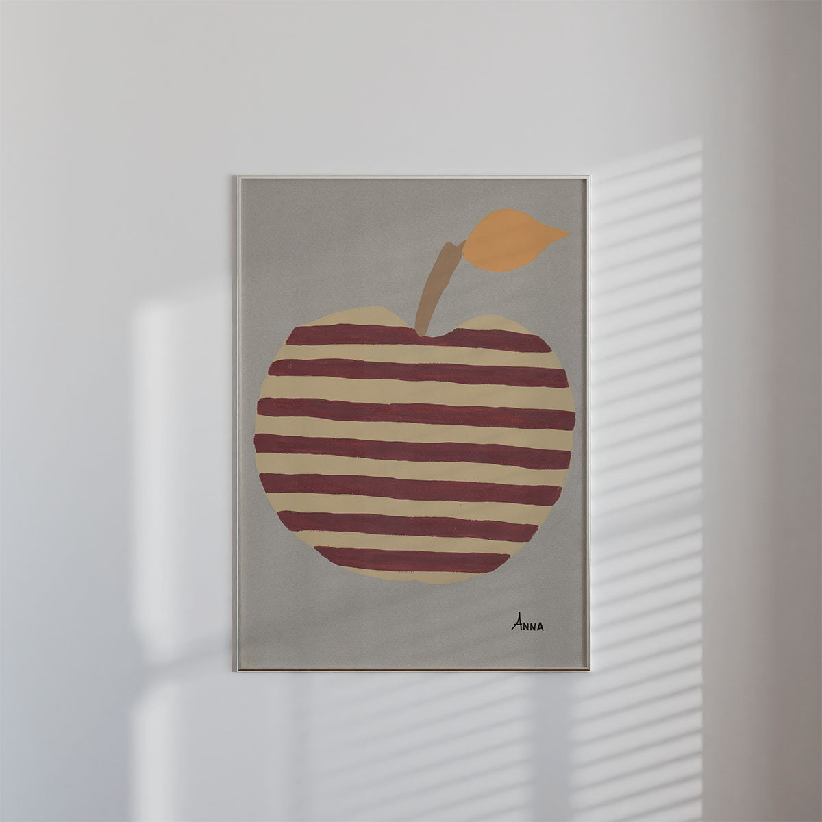 Stripy Apple Wall print