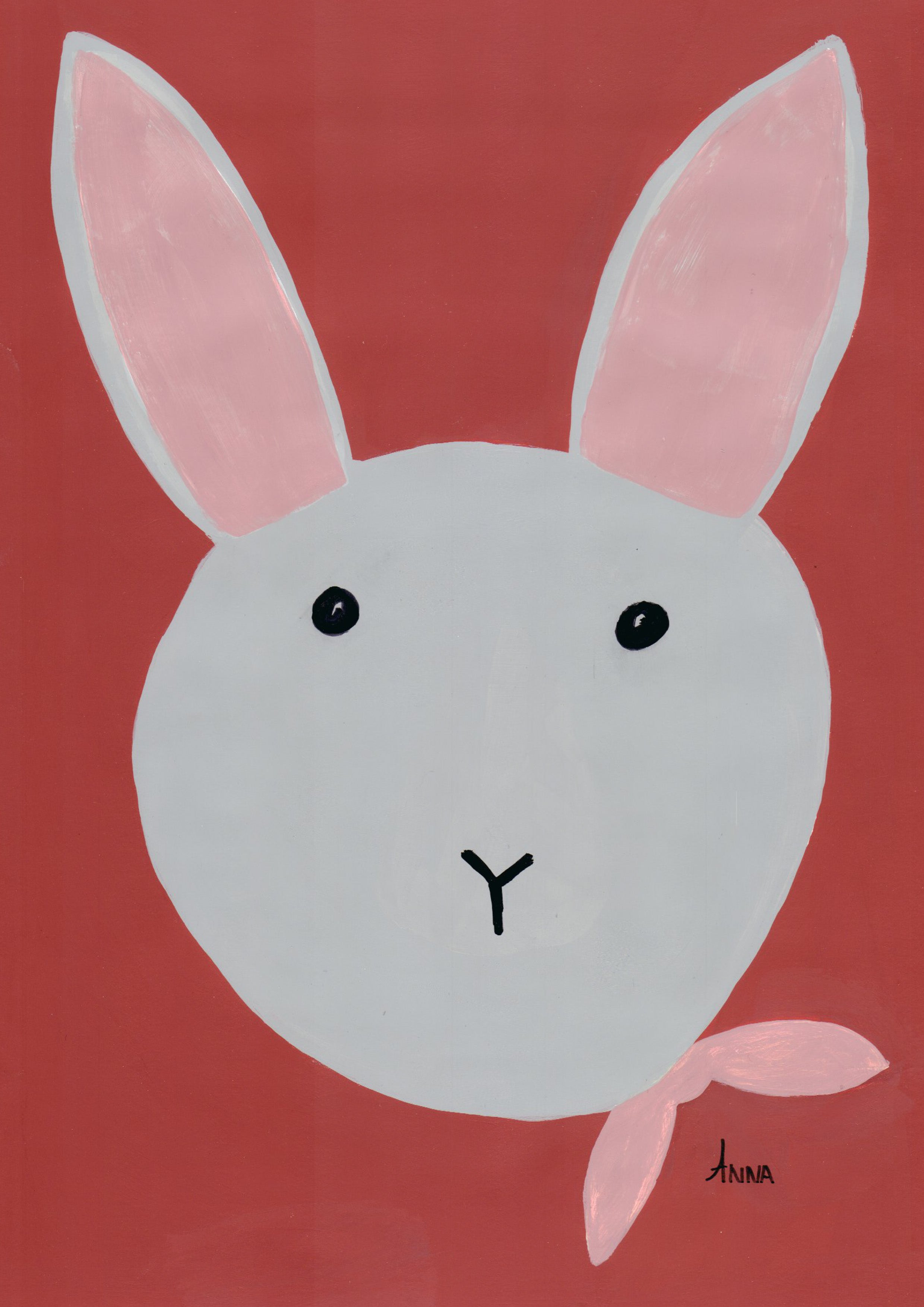 Bunny and Bow Wall print