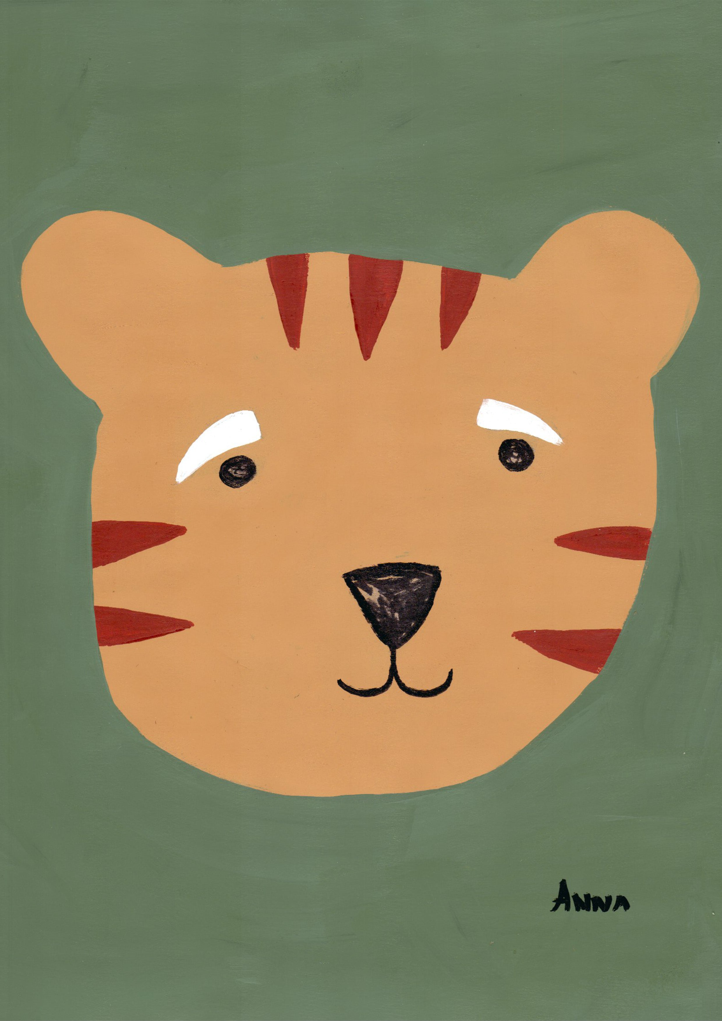 Green Tiger Wall print