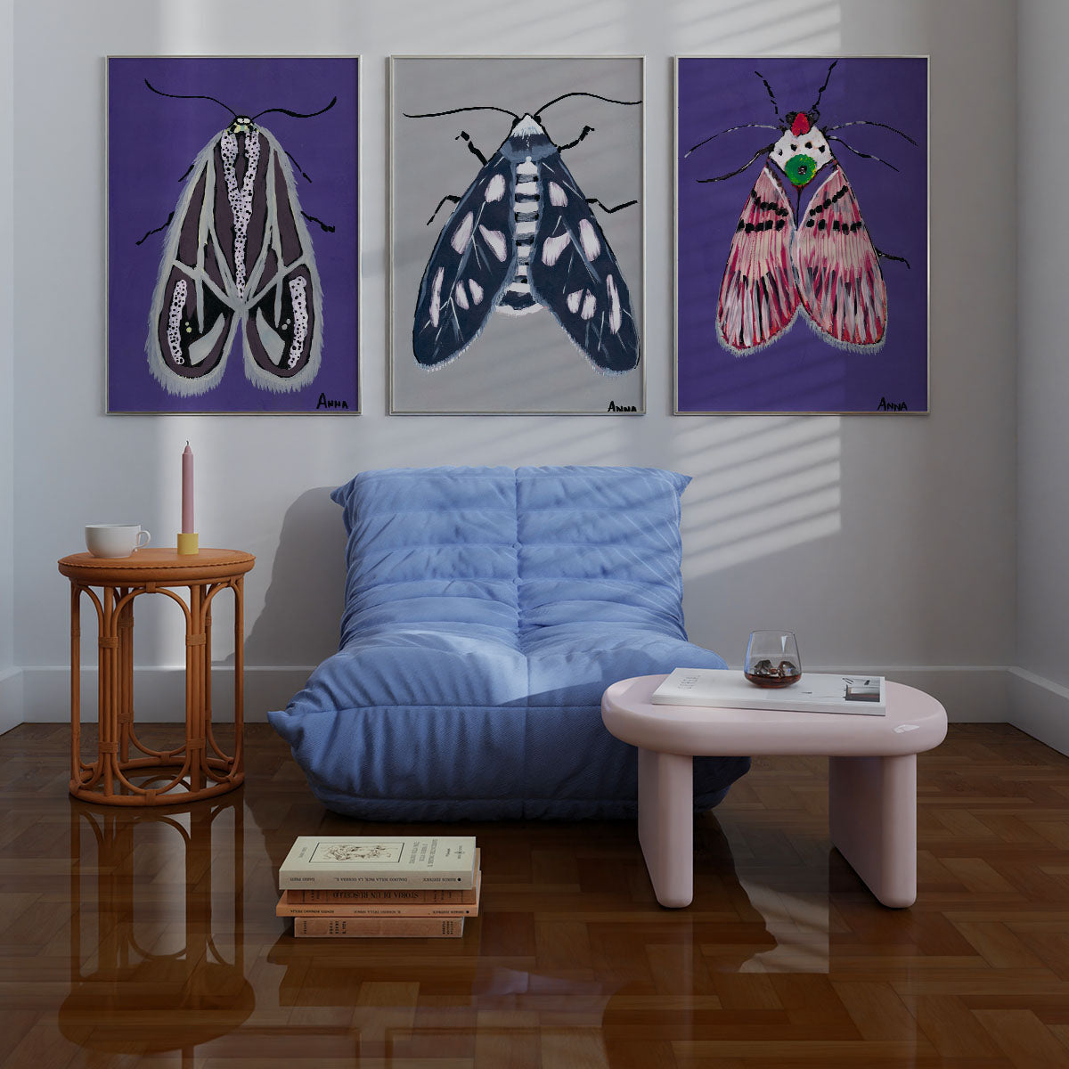 Blue Moth Wall print