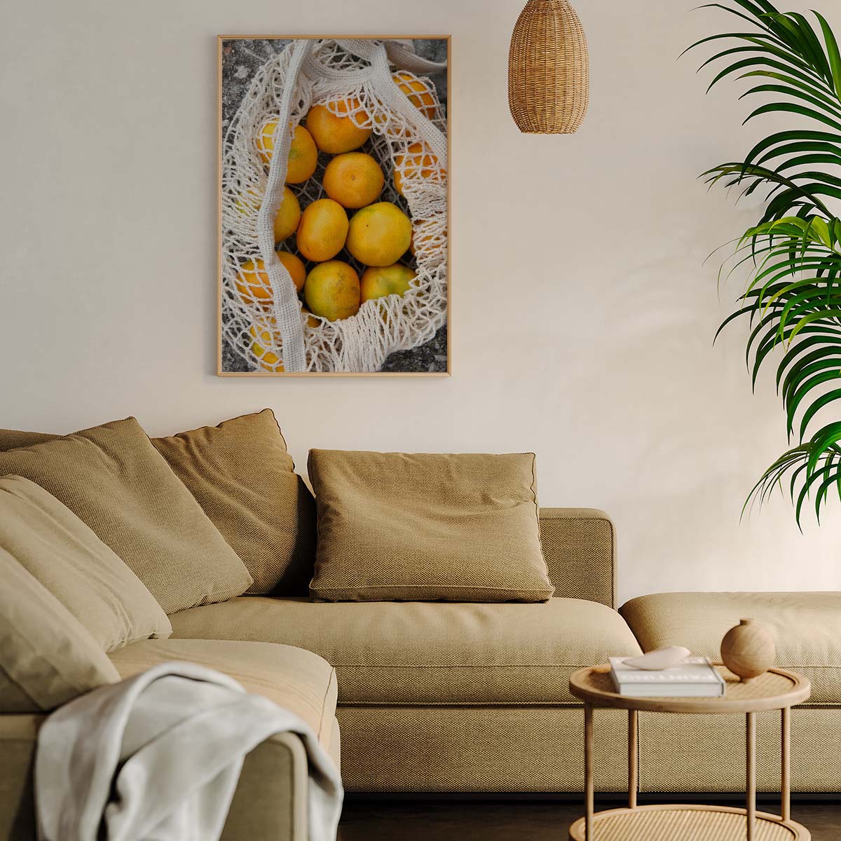 Mesh bag lemons Wall print