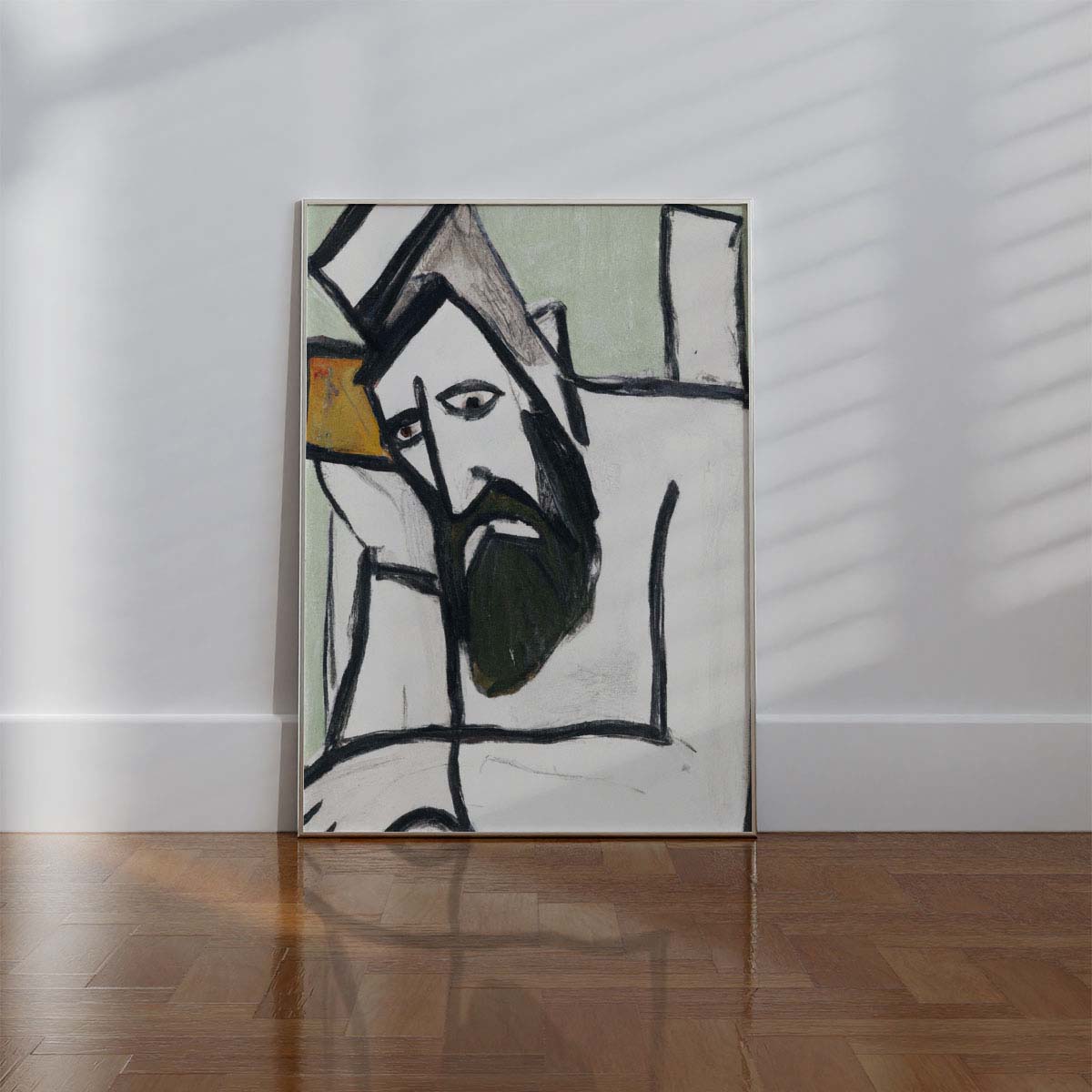 Bored Beard Man Wall print