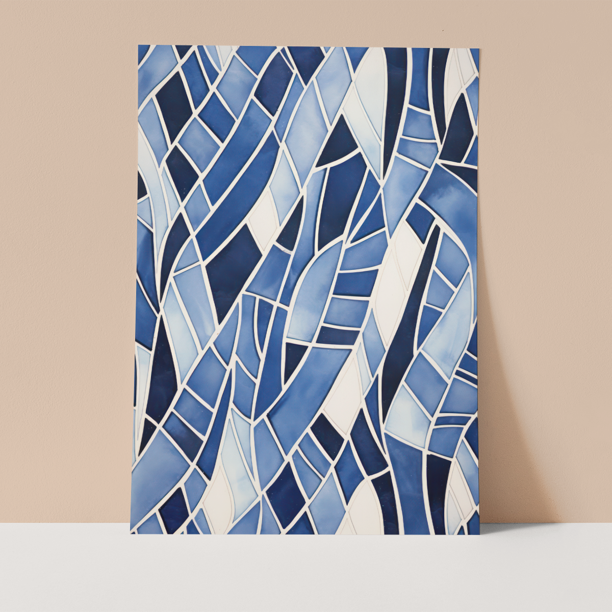 Blue Mosaic Wall print