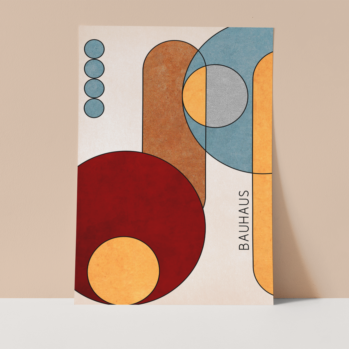 Bauhaus Retro Circle Wall print