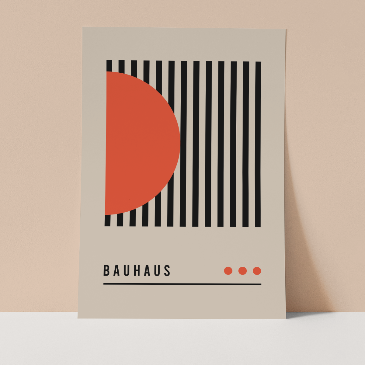 Bauhaus Orange Eclipse Wall print