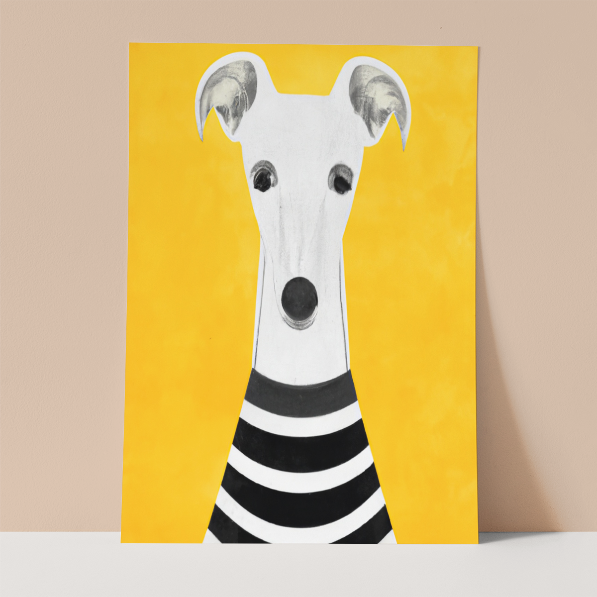 White Whippet Wall print