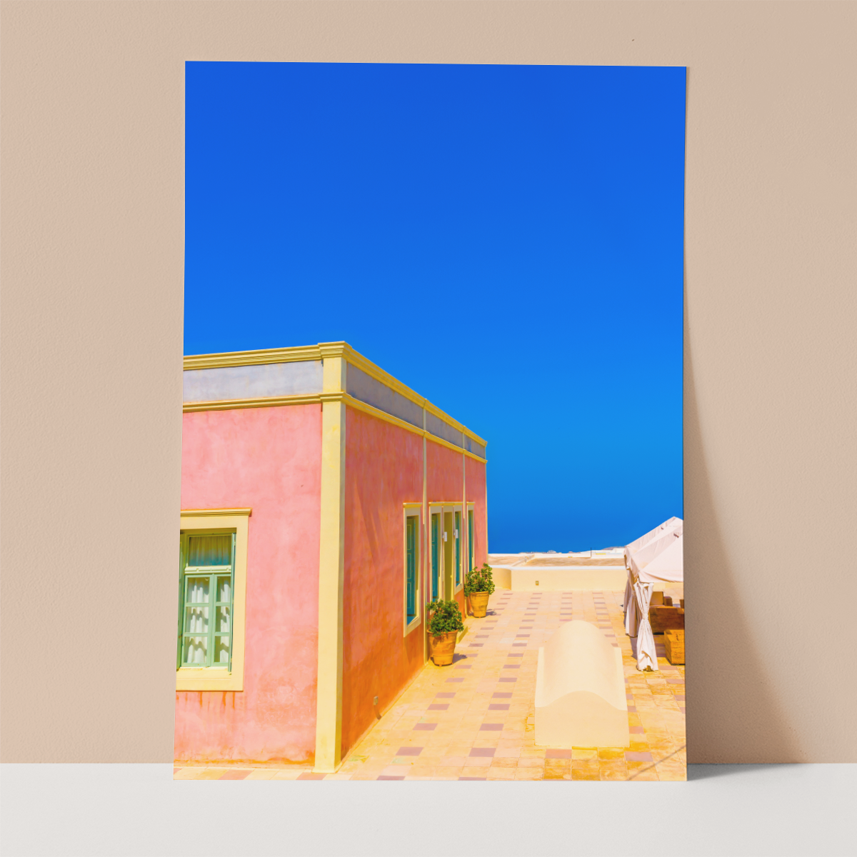 Old Traditional Santorini House Wall print
