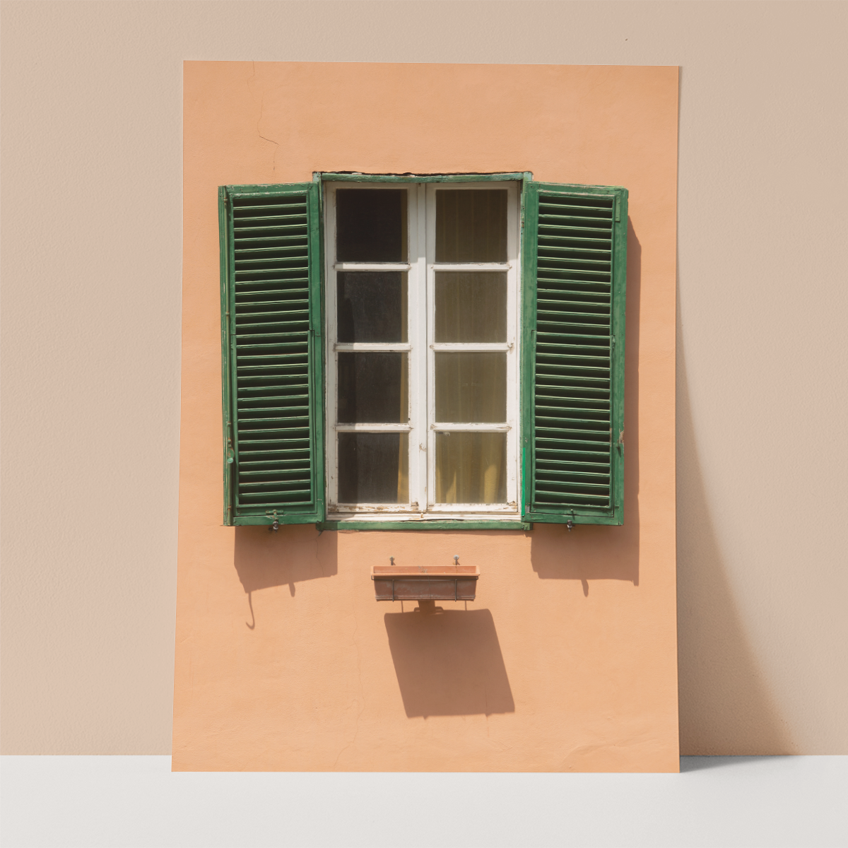 Green Shutter in Italy Wall print