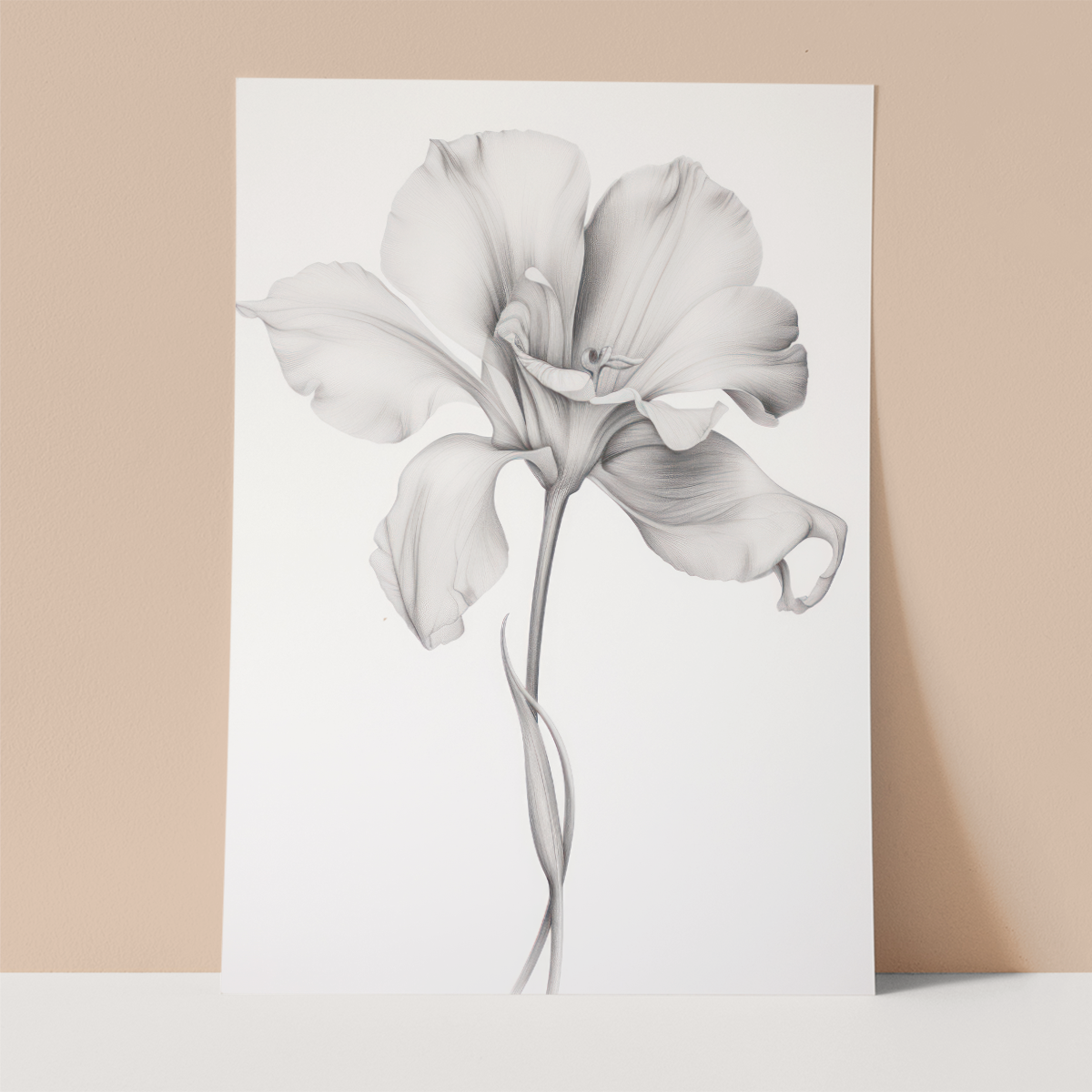 White Soft Floral Wall print
