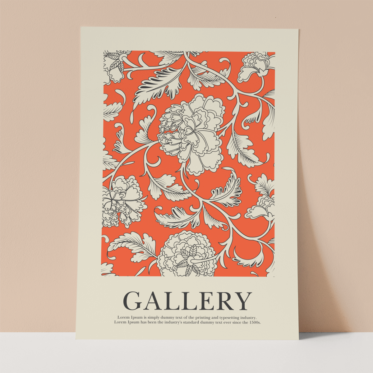 Aesthetic Floral Orange Wall print
