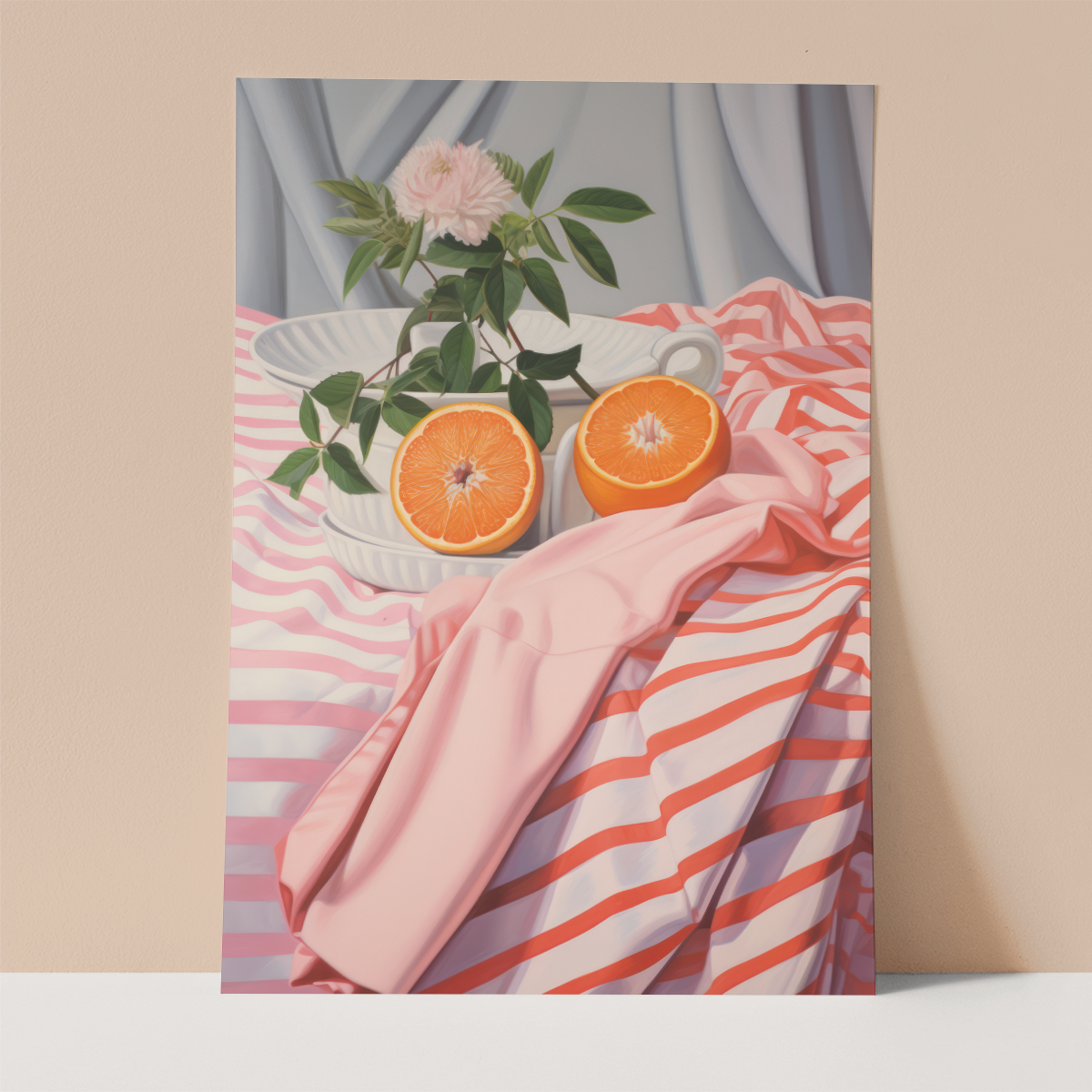 Vintage Striped Cloth Wall print