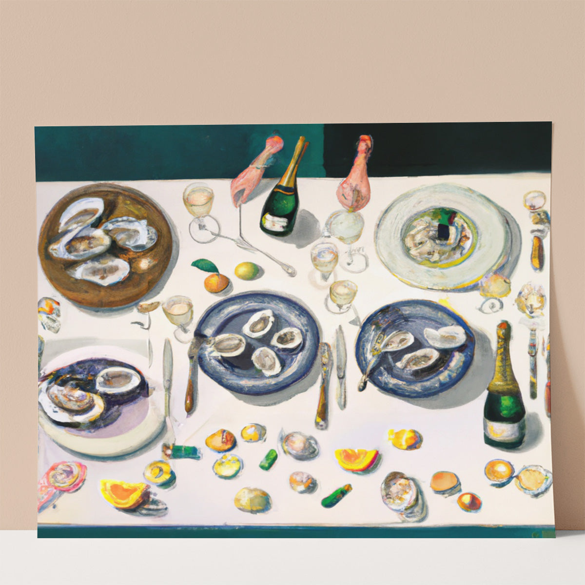 Oyster Feasting Wall print