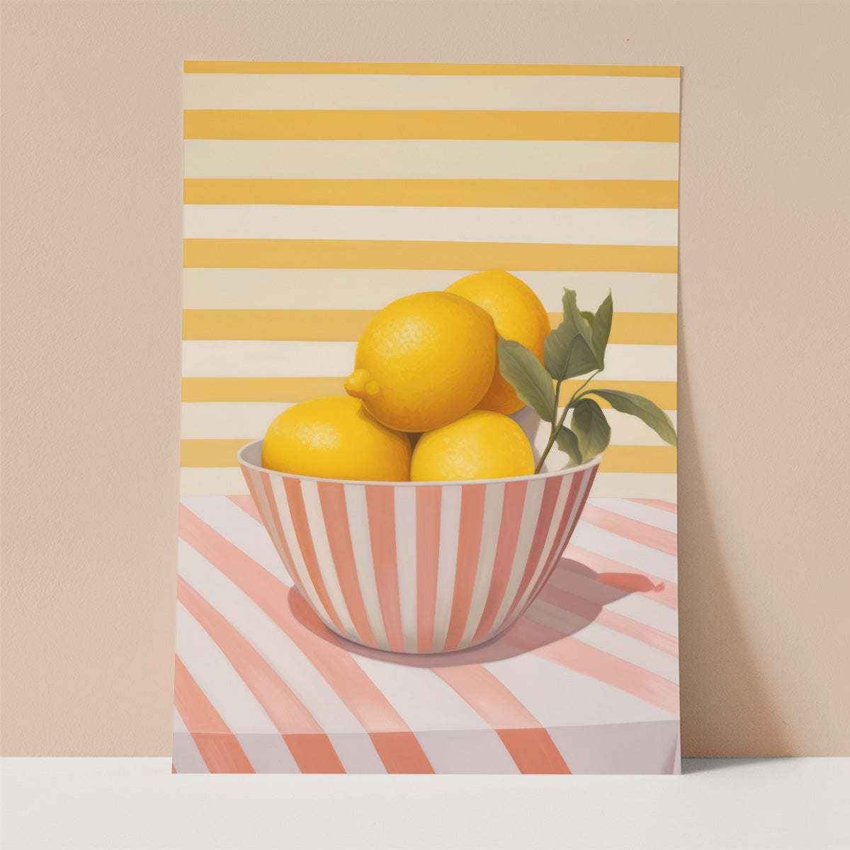 Stripes and Lemons Wall print