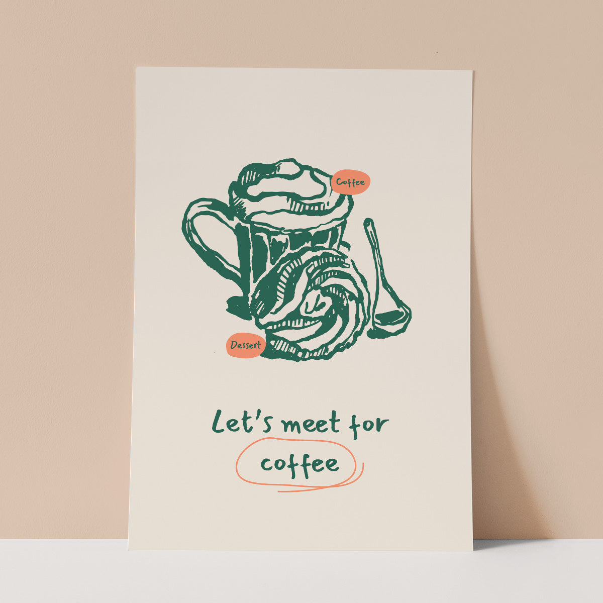 Let's meet for Coffee Wall Print