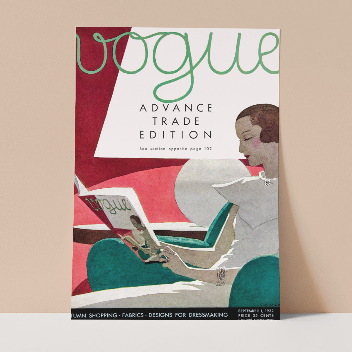 Vintage Vogue Cover 1932 Wall print