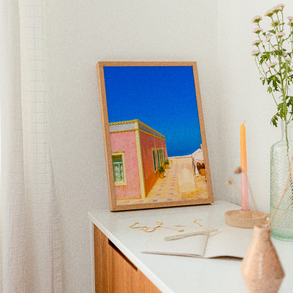 Old Traditional Santorini House Wall print