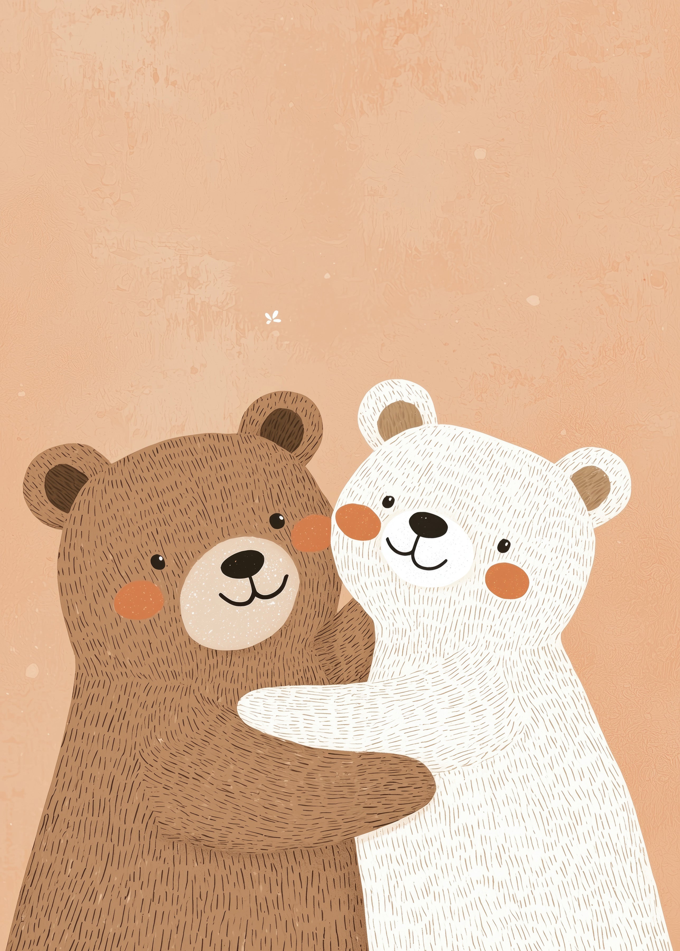Hugging Bears Wall print