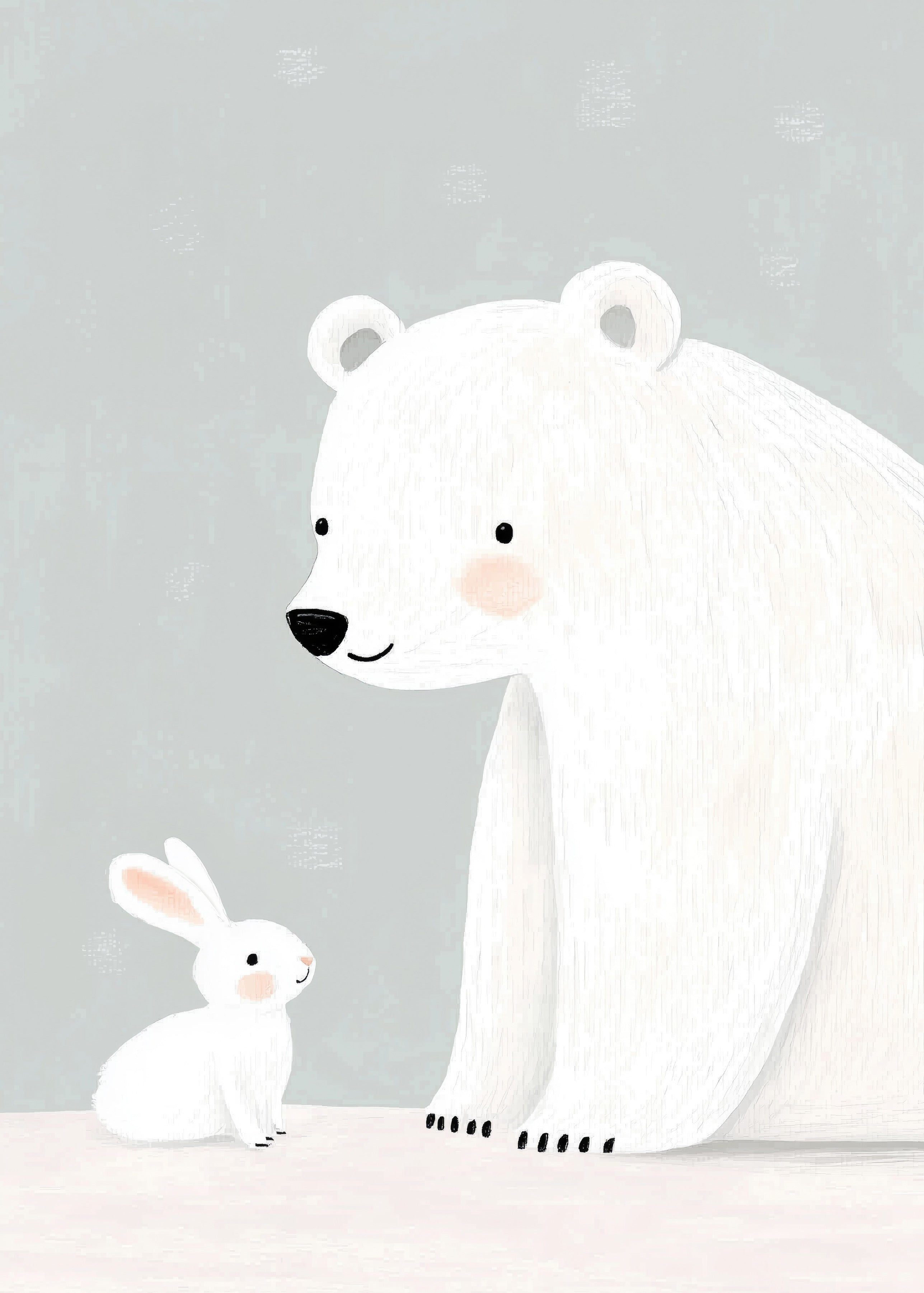Bear and Bunny Wall print