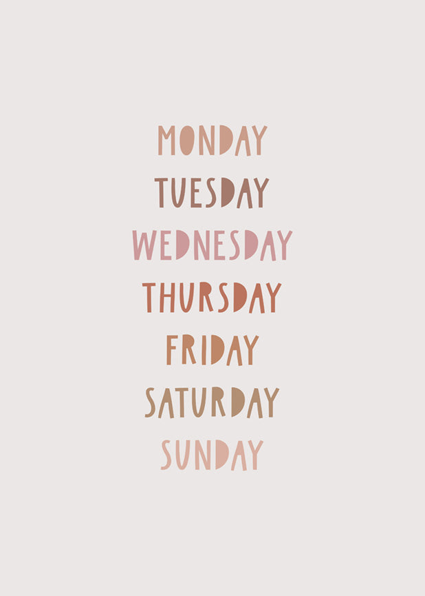 Days of the Week Wall print