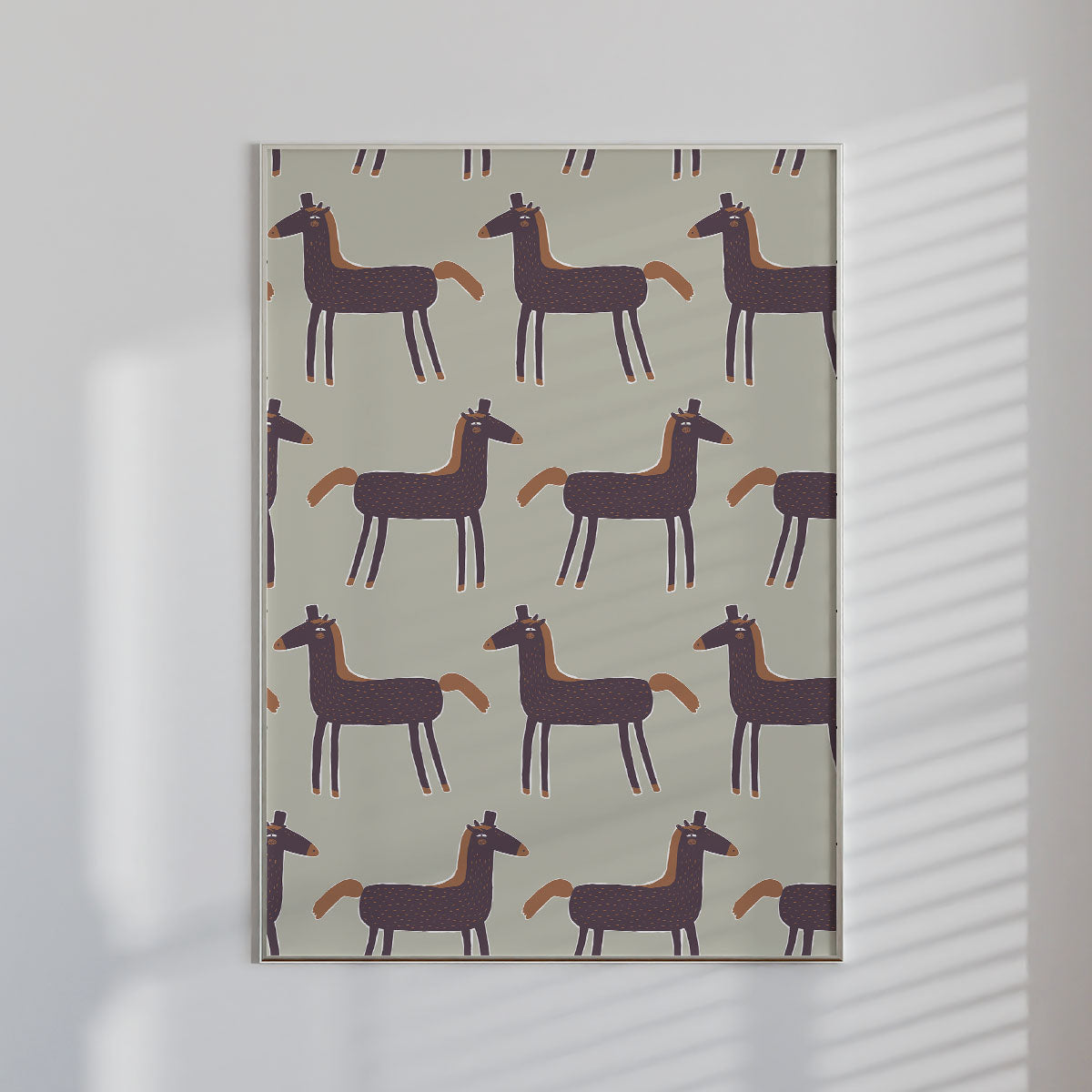 Green Horses Wall Print