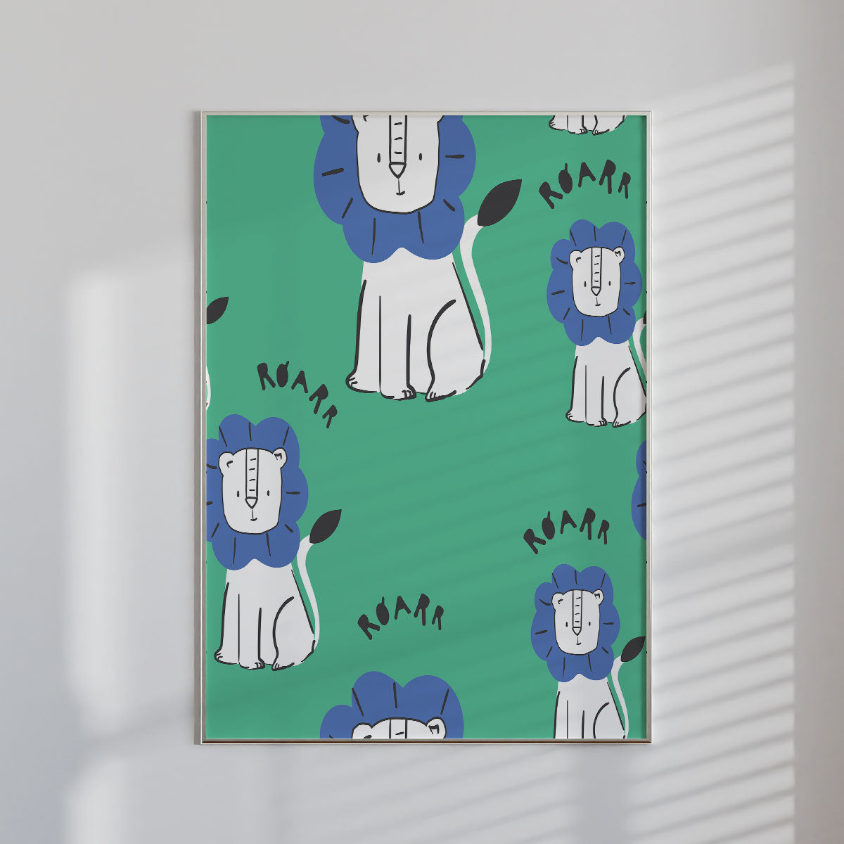 Green Lion Wall Print