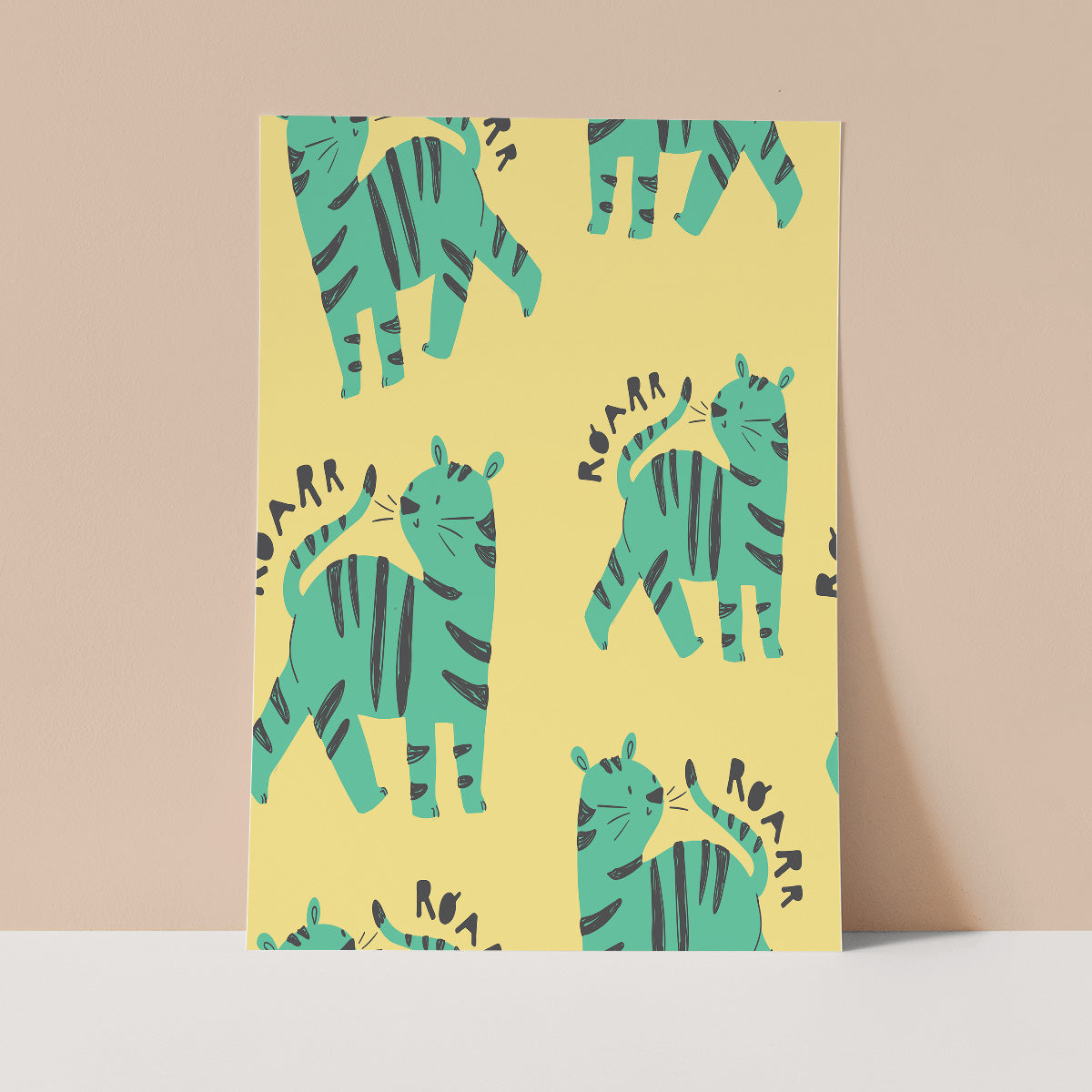 Yellow Tiger Wall Print